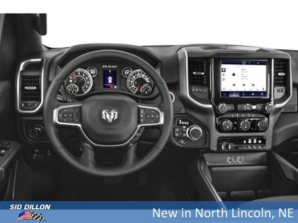 New 2026 Diamond Black Crystal Pearl-Coat Exterior Paint RAM Big Horn Crew Cab 4x4 5