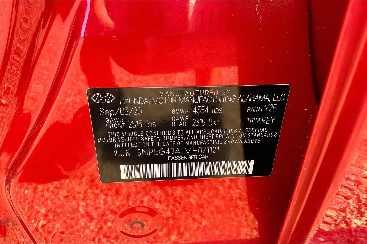 Used 2021 Calypso Red Hyundai SE image 34