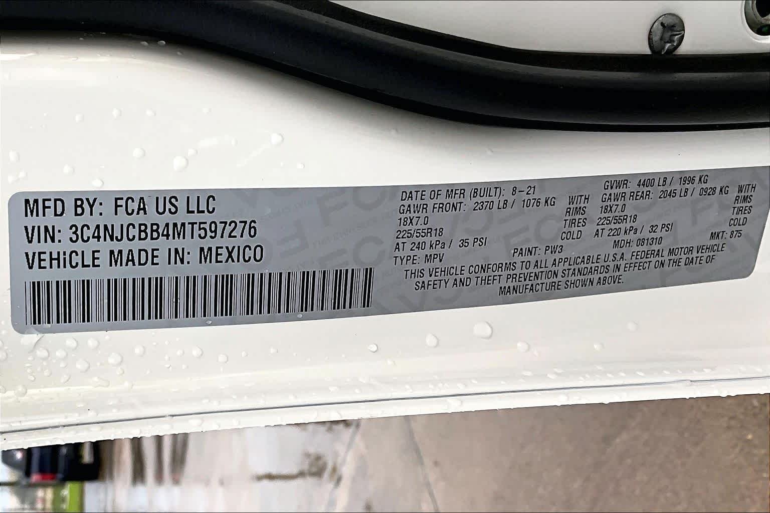Used 2021 White Clearcoat Jeep Altitude image 32