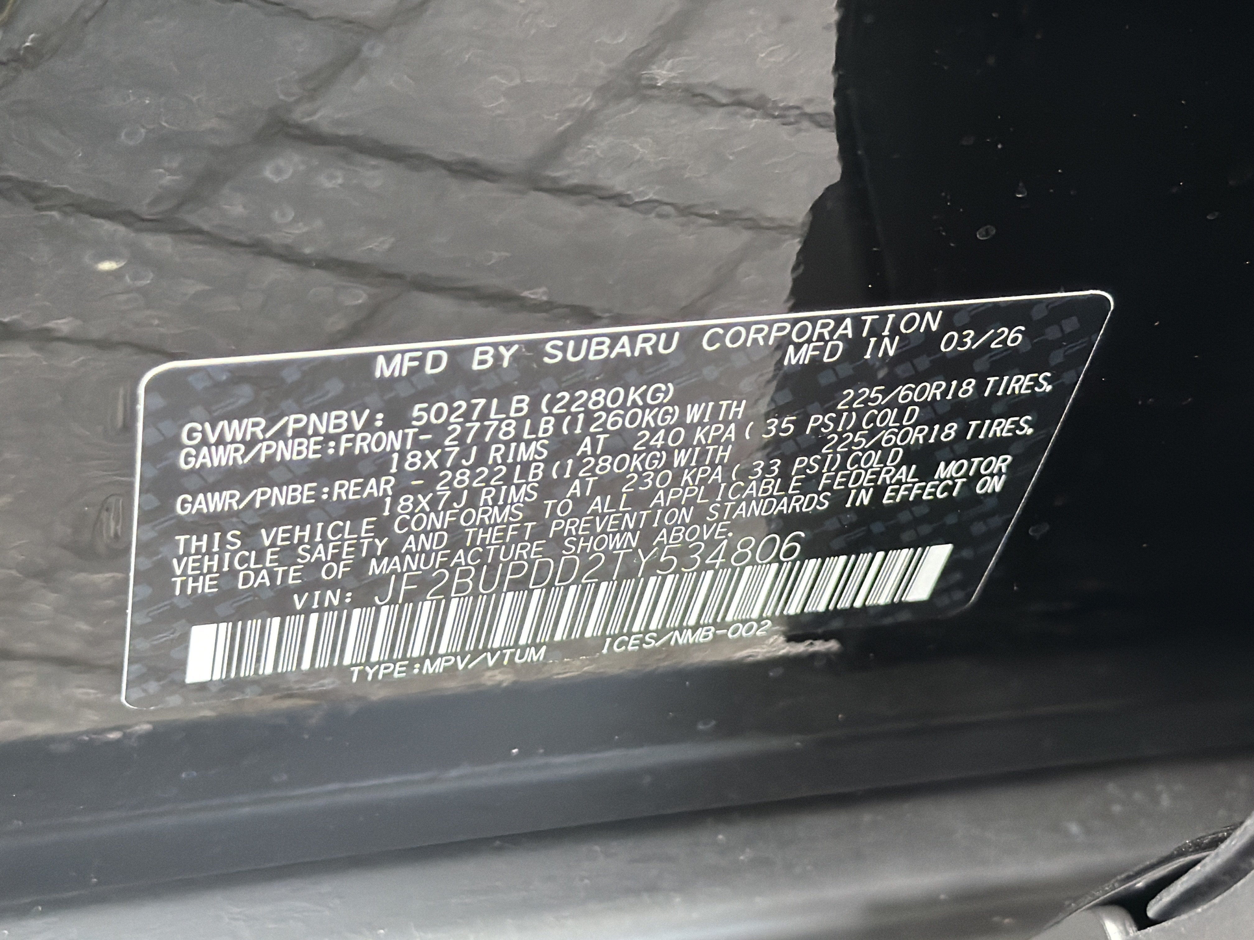 New 2026 CRYSTAL BLACK SILICA Subaru Limited image 33
