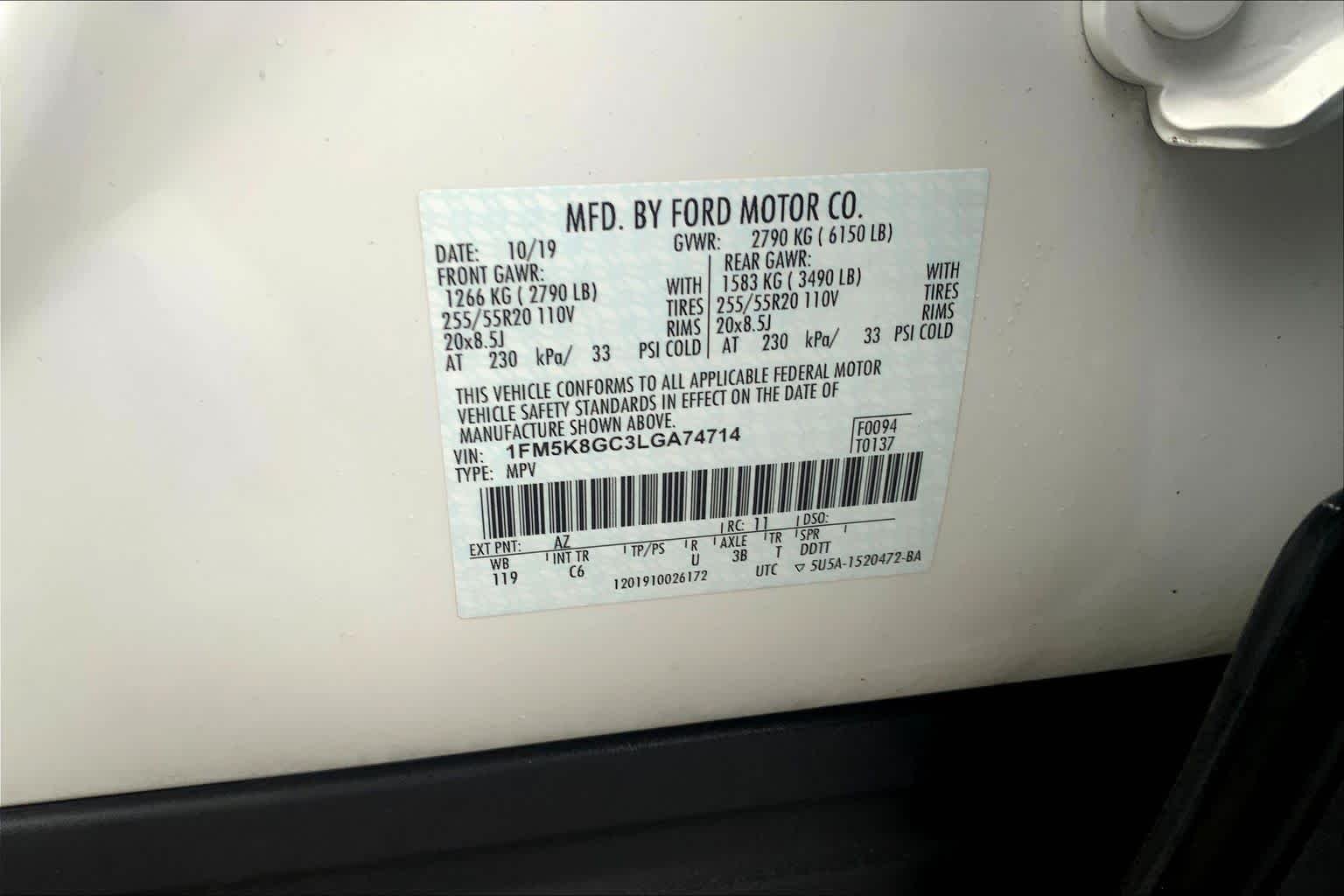 Certified Used 2020 Star White Metallic Tri-Coat Ford ST image 34