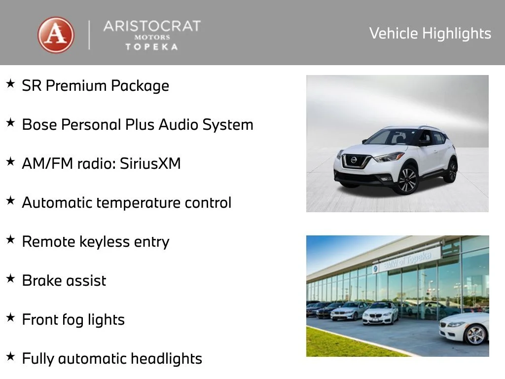 Used 2019 Nissan Kicks SR with VIN 3N1CP5CU3KL511702 for sale in Kansas City