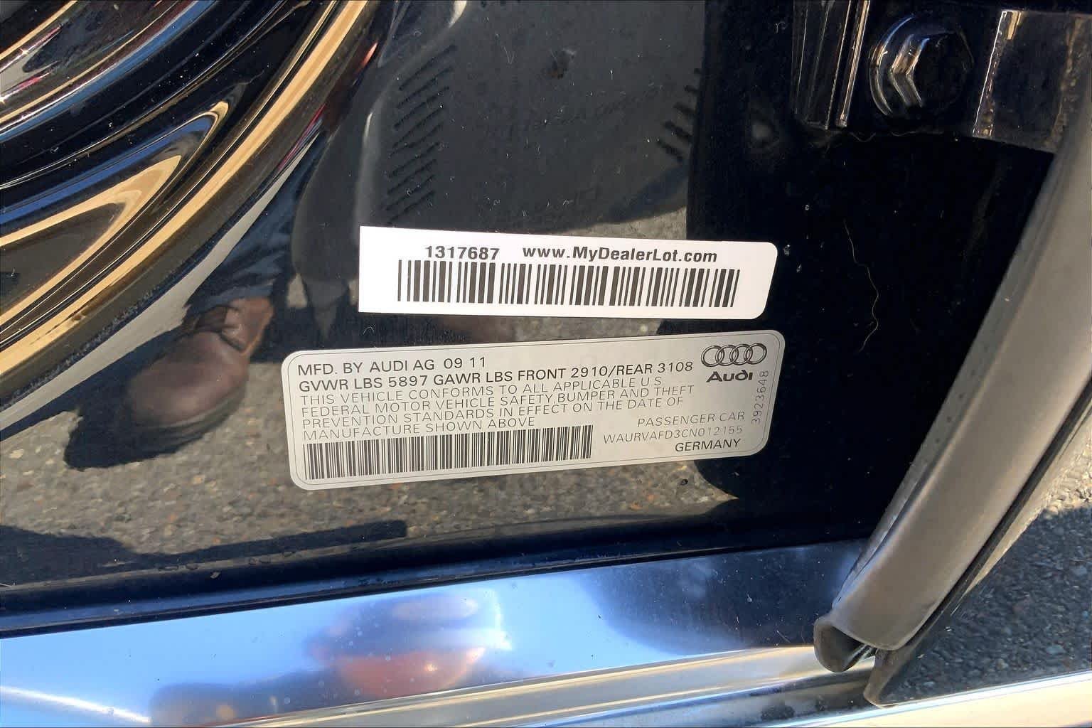Used 2012 Emerald Black Metallic Audi  image 34