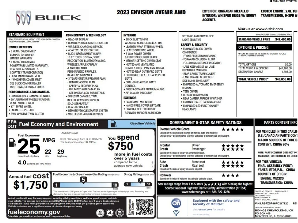 Used 2023 Cinnabar Metallic Buick Avenir image 2