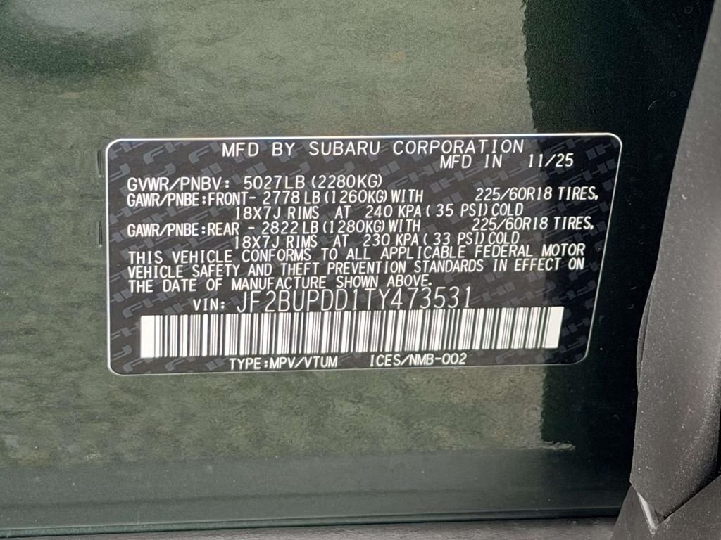 New 2026 DEEP EMERALD GREEN PEARL Subaru Limited image 25
