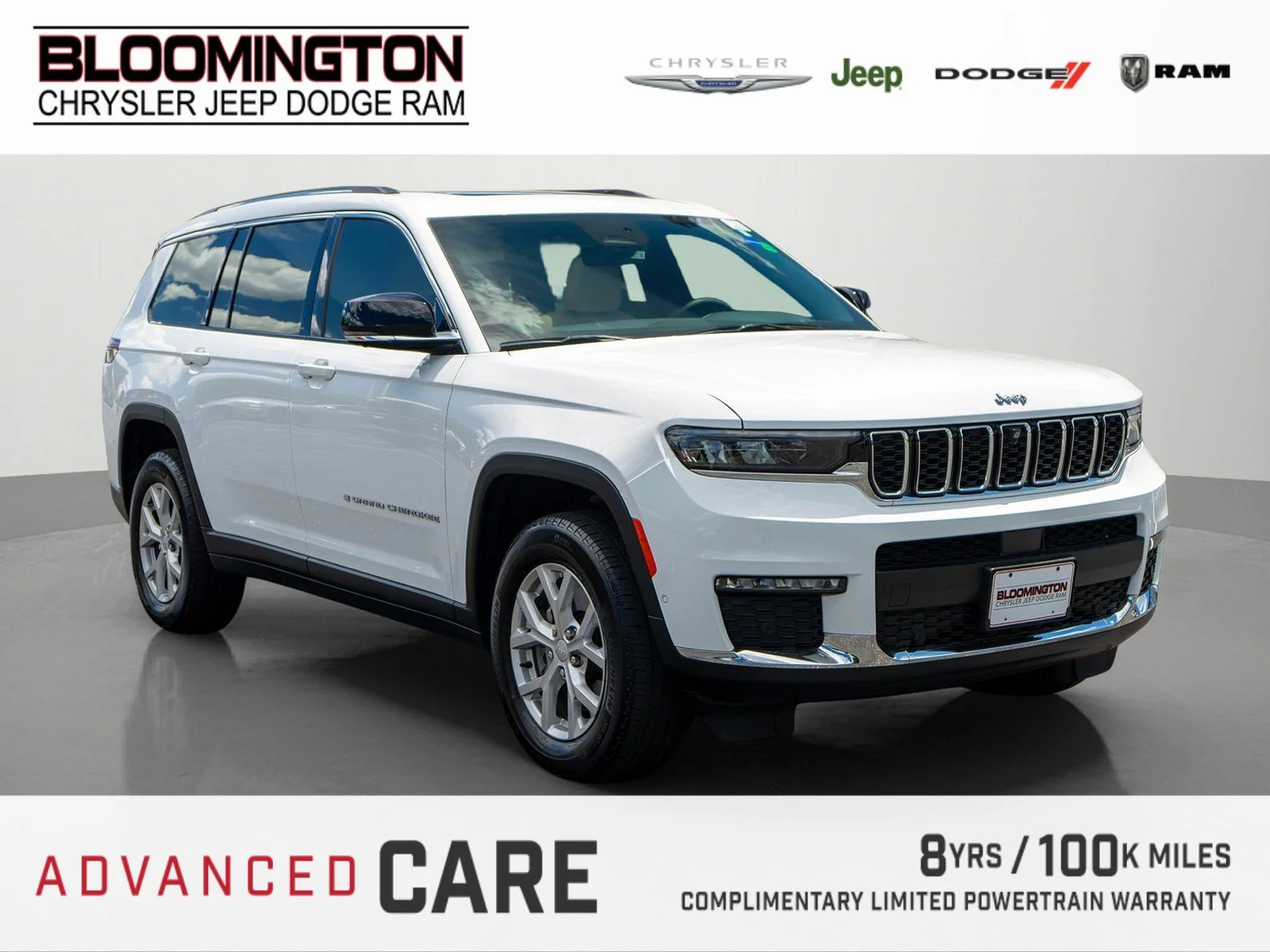 Used 2023 Bright White Clearcoat Jeep Limited image 1