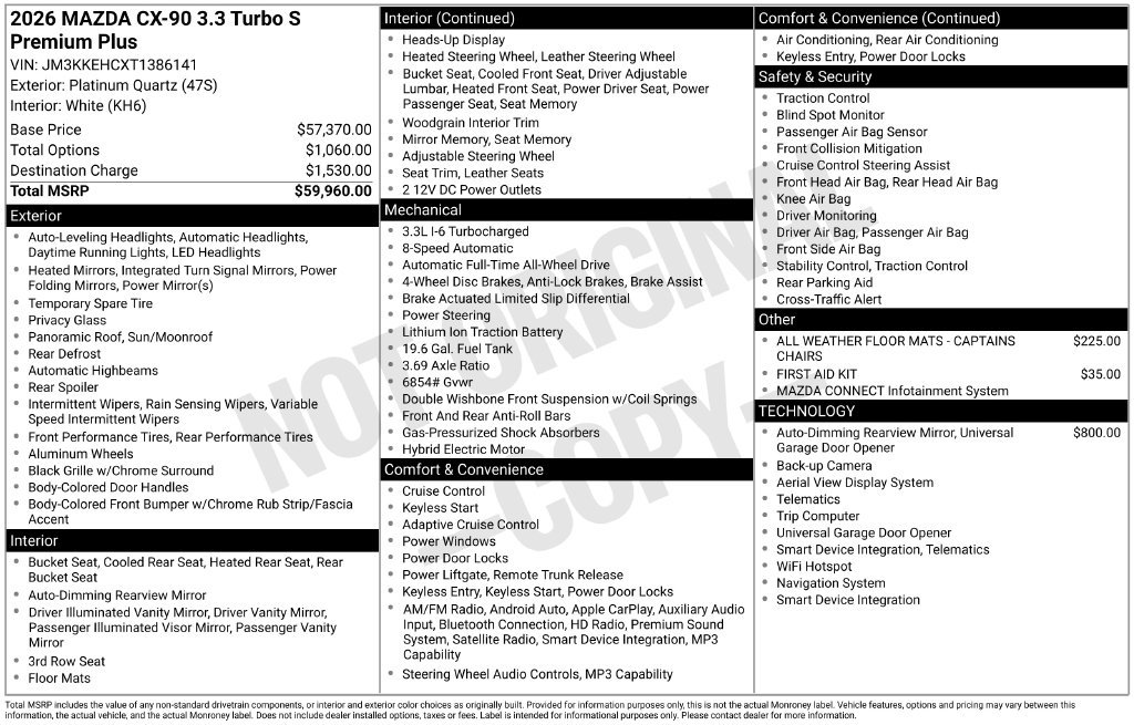 New 2026 Platinum Quartz Metallic Mazda 3.3 Turbo S Premium Plus AWD image 3