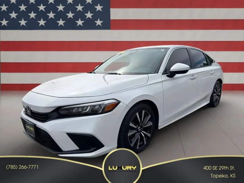 Used 2022 White Honda EX Sedan 4D image 1