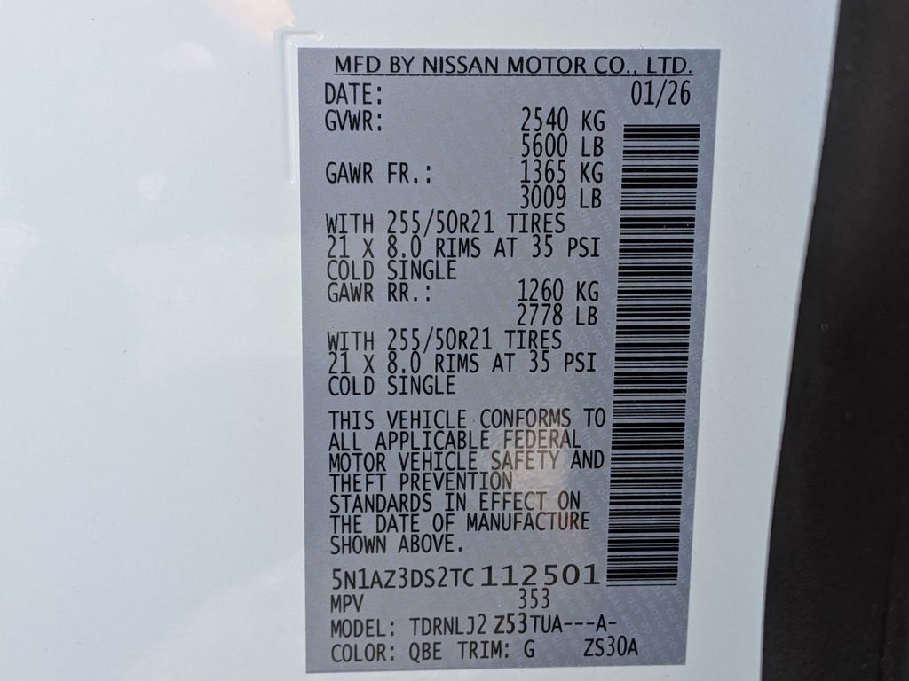 New 2026 White Nissan Platinum image 37