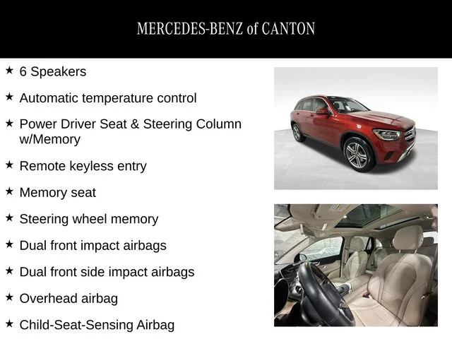 Used 2020 Mercedes-Benz GLC GLC300 with VIN WDC0G8EB1LF702098 for sale in Canton, OH