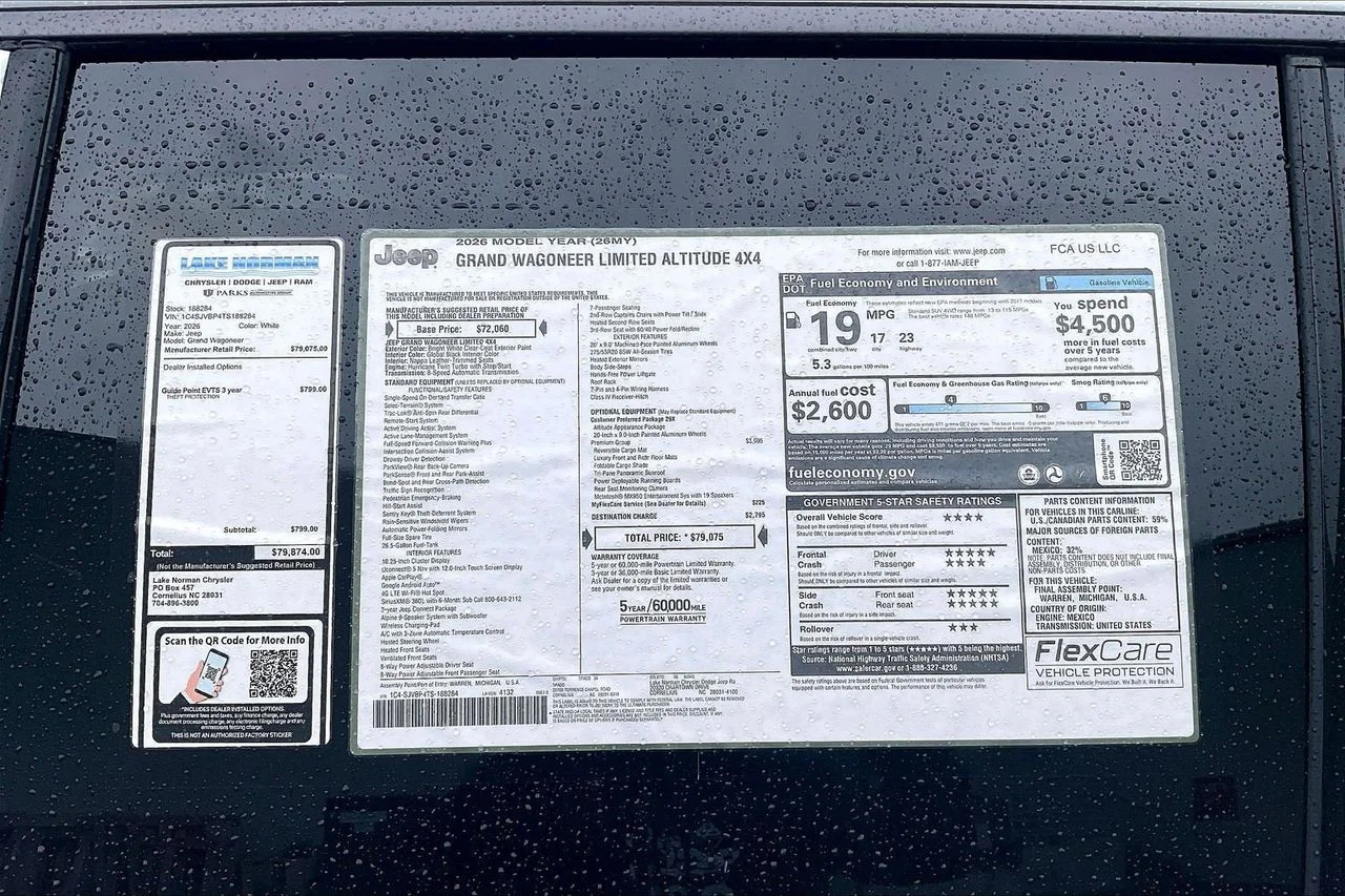 New 2026 Bright White Clearcoat Jeep Limited Altitude image 37