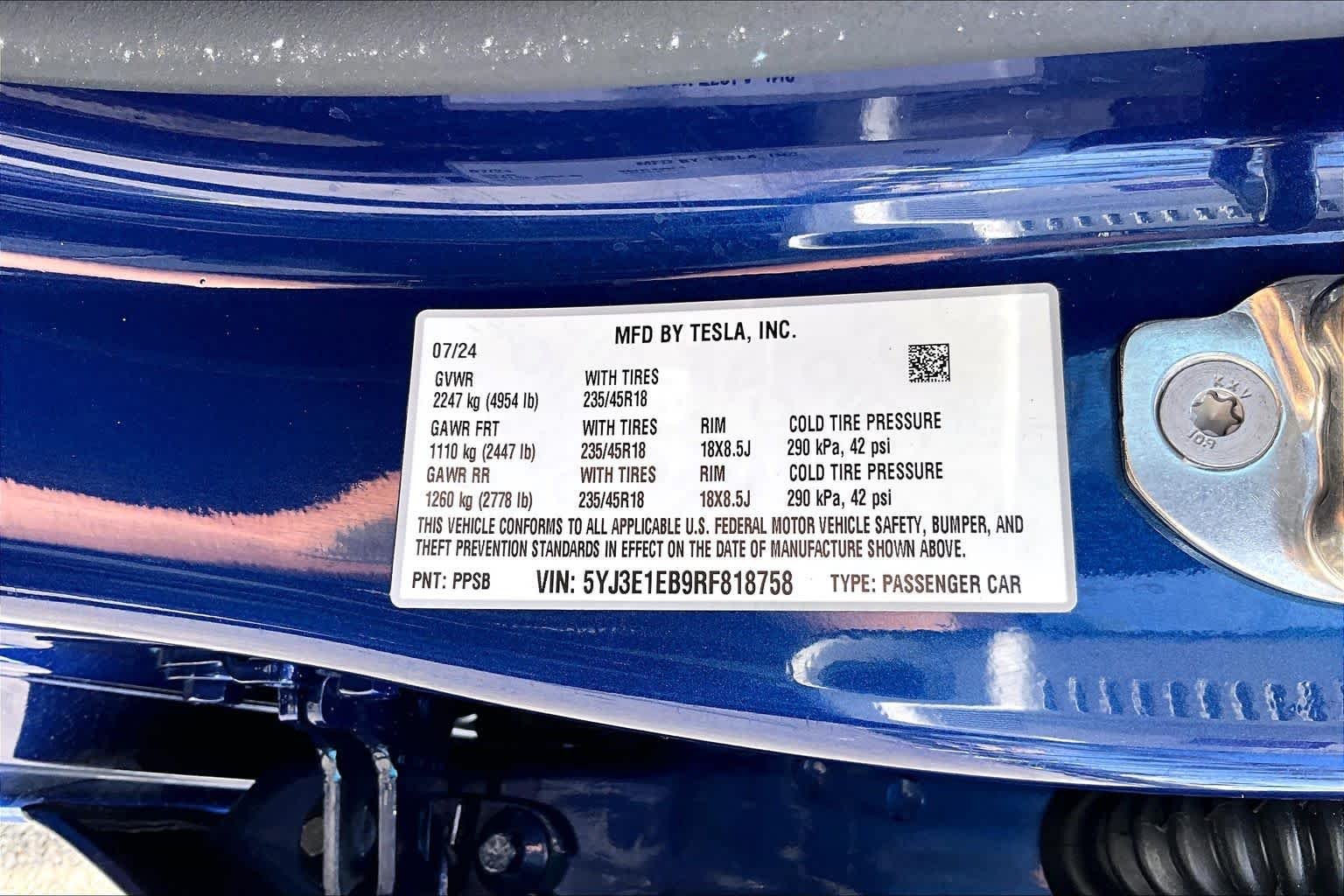 Used 2024 Deep Blue Metallic Tesla Long Range image 34
