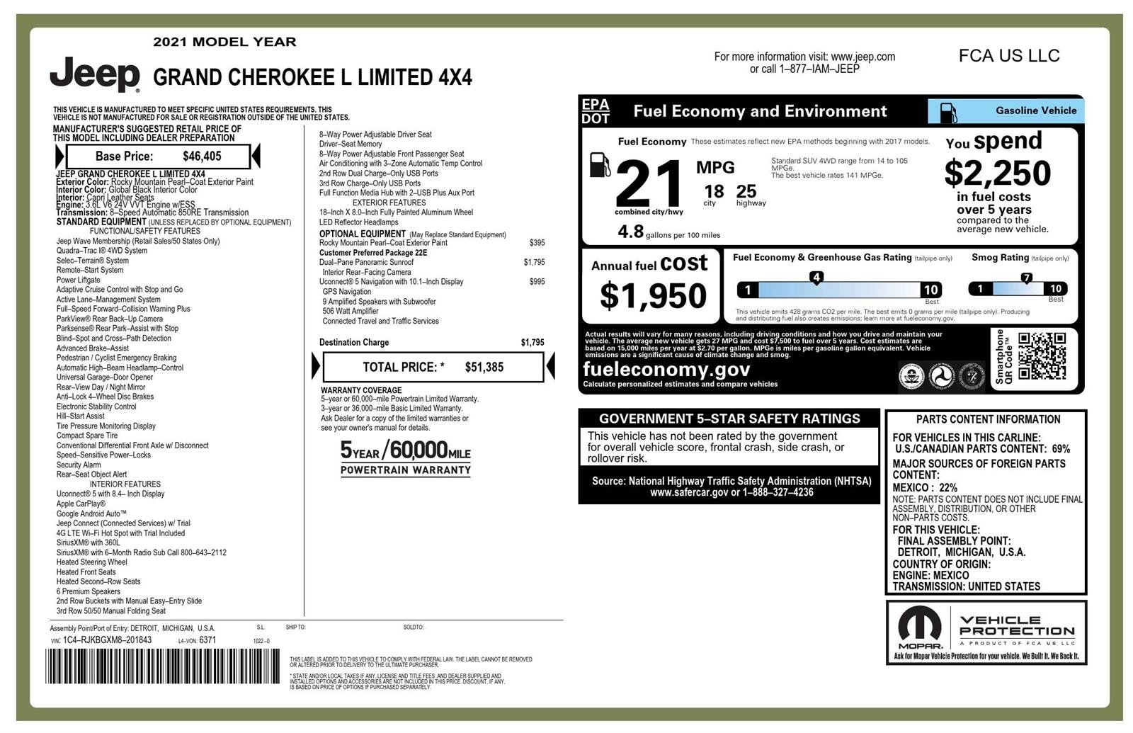 Used 2021 Rocky Mountain Pearlcoat Jeep Limited image 13