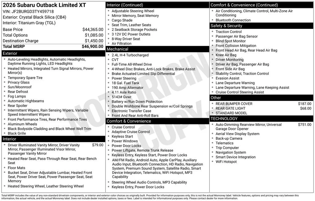 2026 Subaru Outback Limited XT - Photo 44