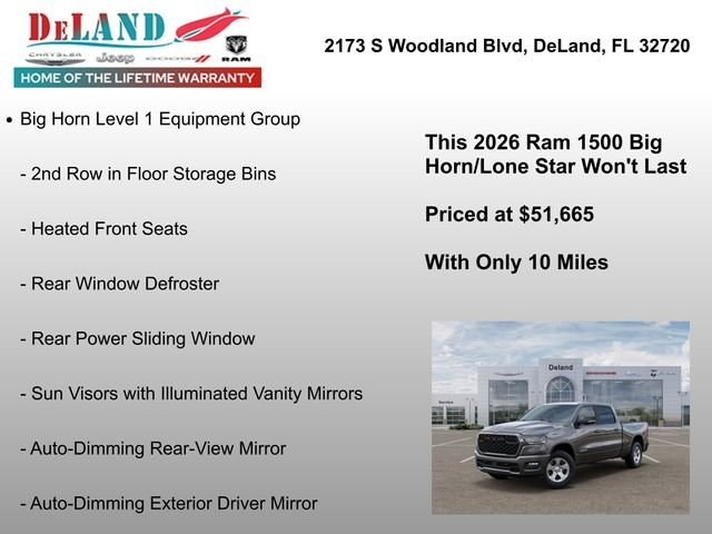 New 2026 Granite Crystal Metallic Clear-Coat Exterior Paint RAM Big Horn/Lone Star image 6