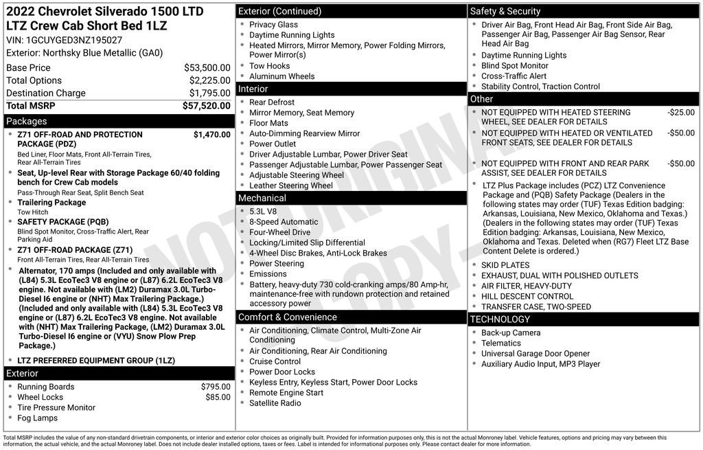 Used 2022 Northsky Blue Metallic Chevrolet LTZ image 5