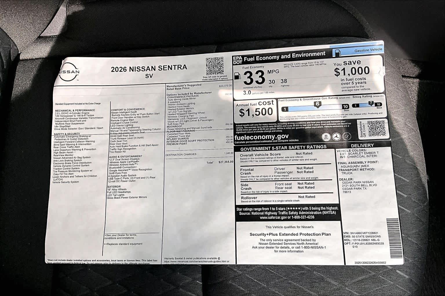 New 2026 Scarlet Ember Tintcoat Nissan SV image 19
