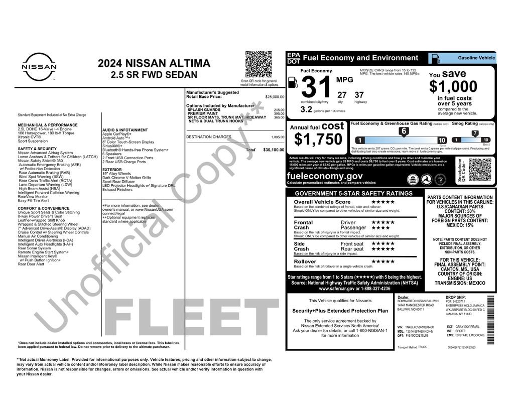 Used 2024 Gray Nissan 2.5 SR image 2