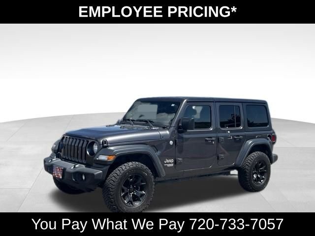 Used 2018 Granite Crystal Clearcoat Metallic Jeep Unlimited Sport S image 1