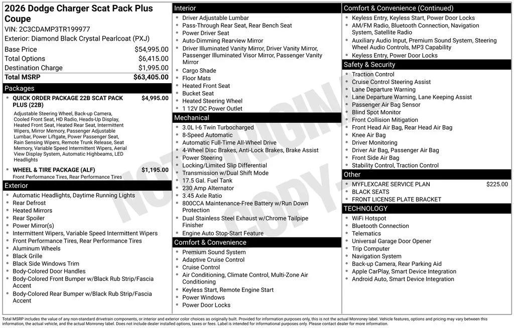 New 2026 Diamond Black Crystal Pearlcoat Dodge Scat Pack Plus image 6