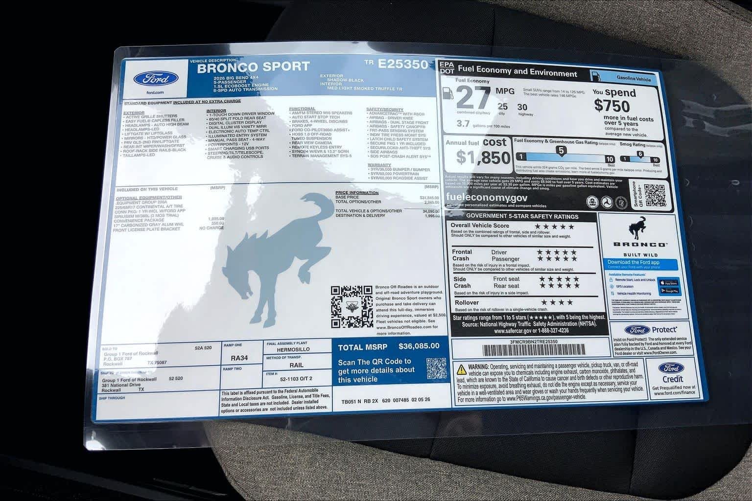 New 2026 Shadow Black Ford Big Bend® image 18