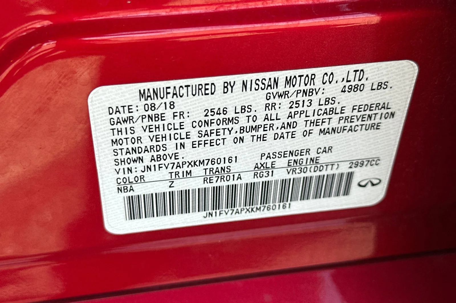 Used 2019 Red INFINITI Red Sport 400 image 27