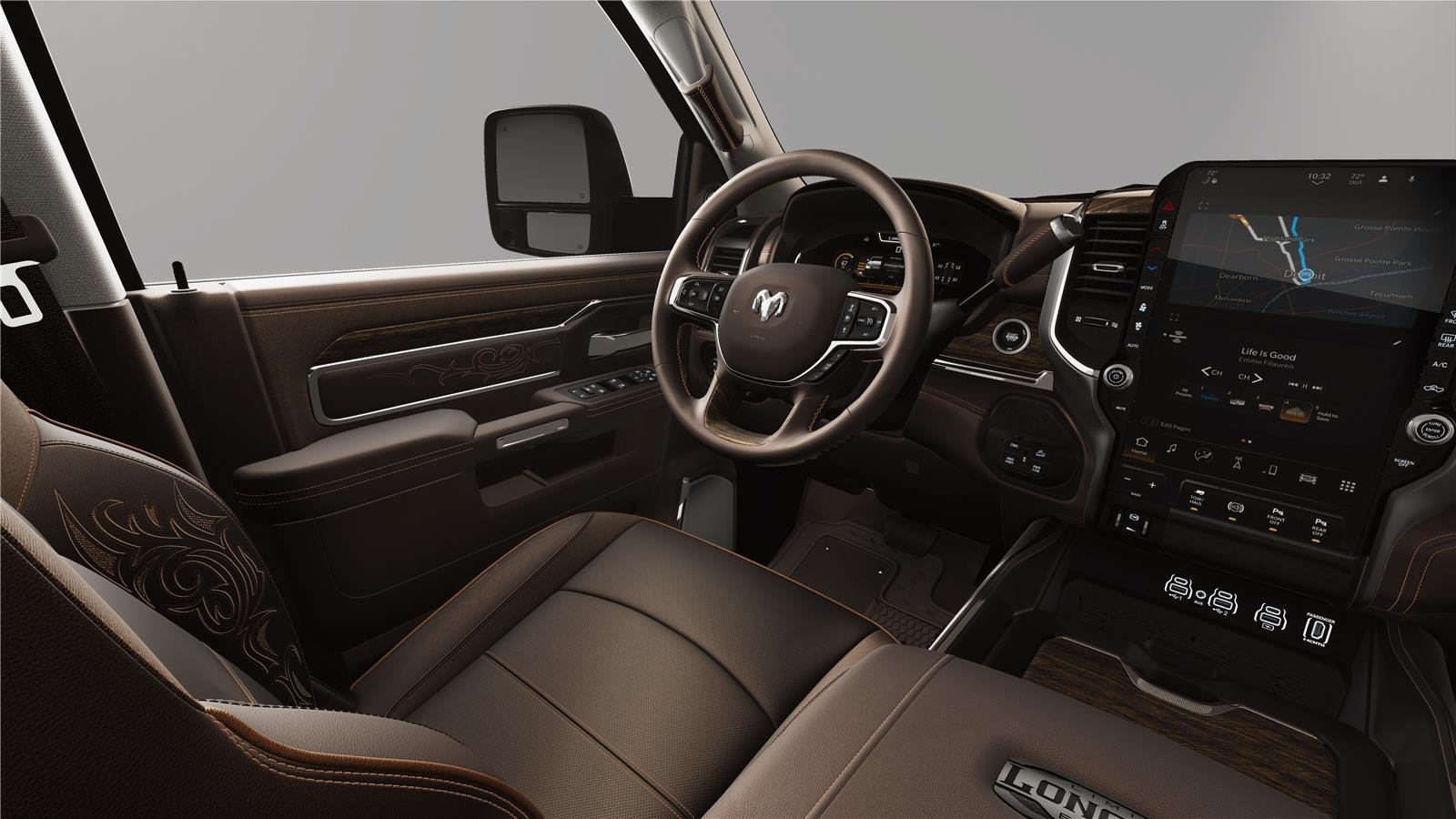 New 2026 Diamond Black Crystal Pearl-Coat Exterior Paint RAM Longhorn image 8