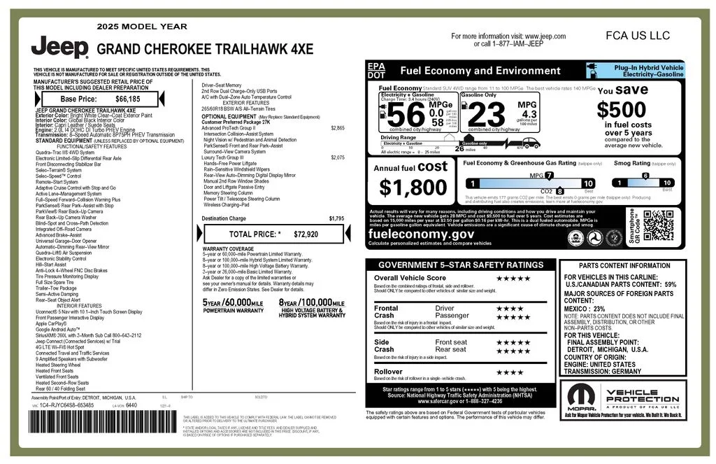 Used 2025 White Jeep Trailhawk 4xe image 3