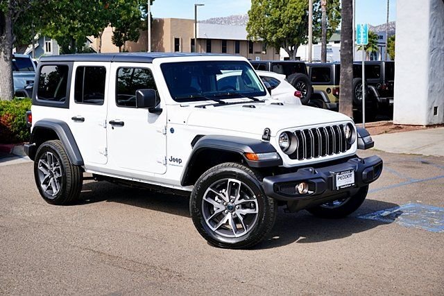 New 2025 Bright White Clear-Coat Exterior Paint Jeep Sport S 4xe image 3