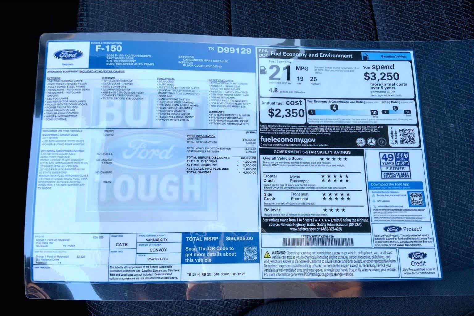New 2026 Carbonized Gray Metallic Ford XLT image 19
