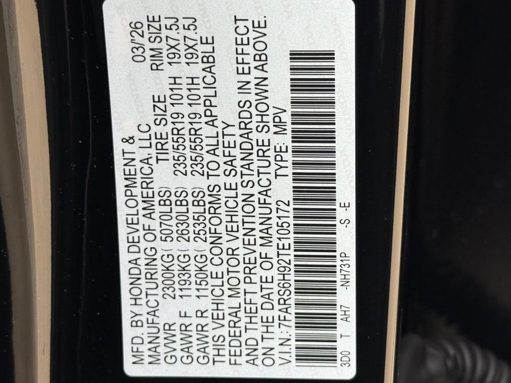Certified Used 2026 Crystal Black Pearl Honda Sport Touring image 30