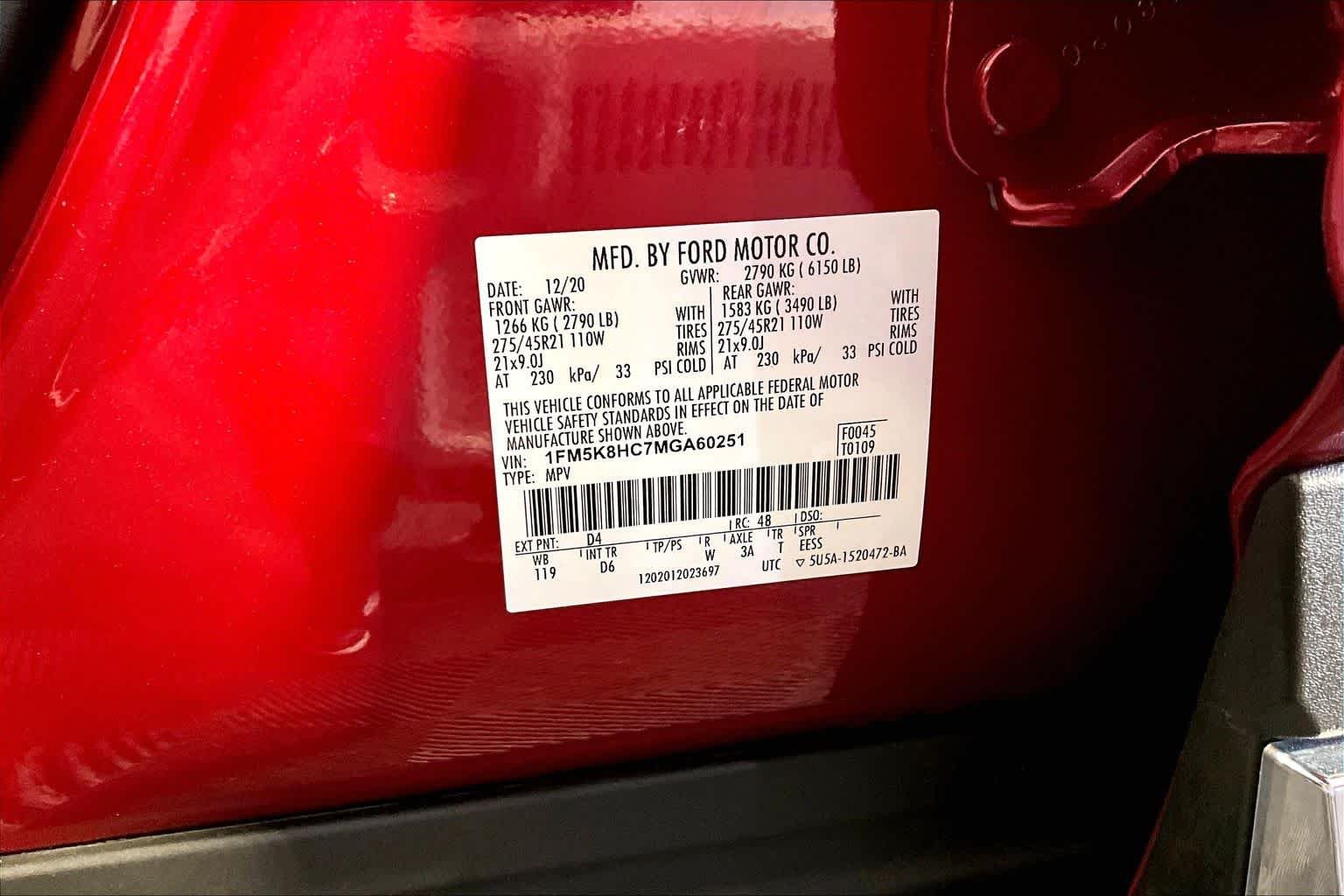 Used 2021 Rapid Red Metallic Tinted Clearcoat Ford Platinum image 53