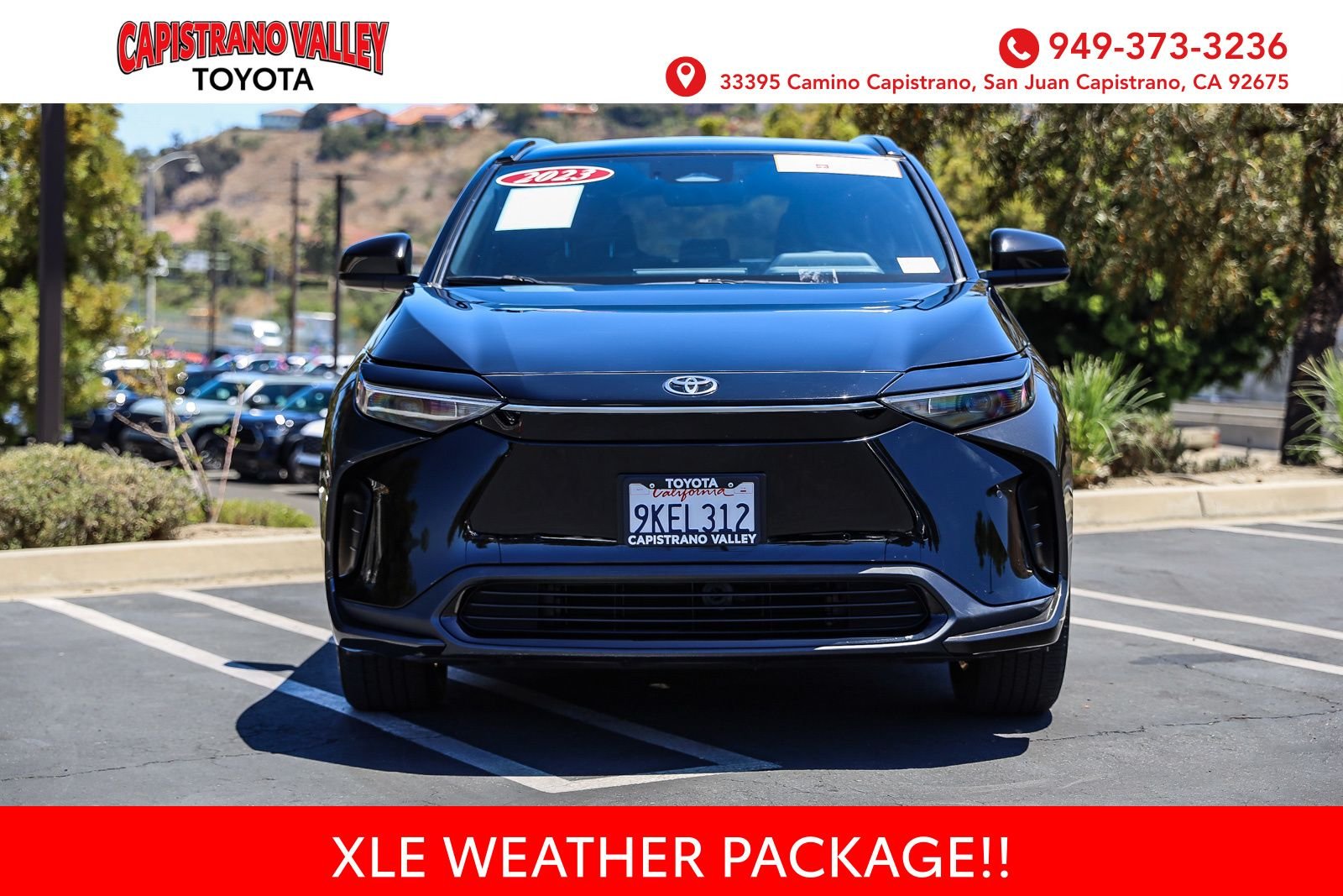 Certified 2023 Toyota bZ4X XLE with VIN JTMAAAAA3PA027339 for sale in San Juan Capistrano, CA