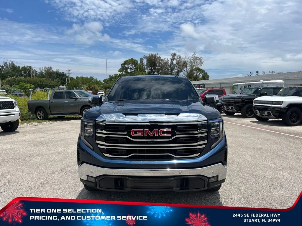 Used 2023 Pacific Blue Metallic GMC SLT image 3