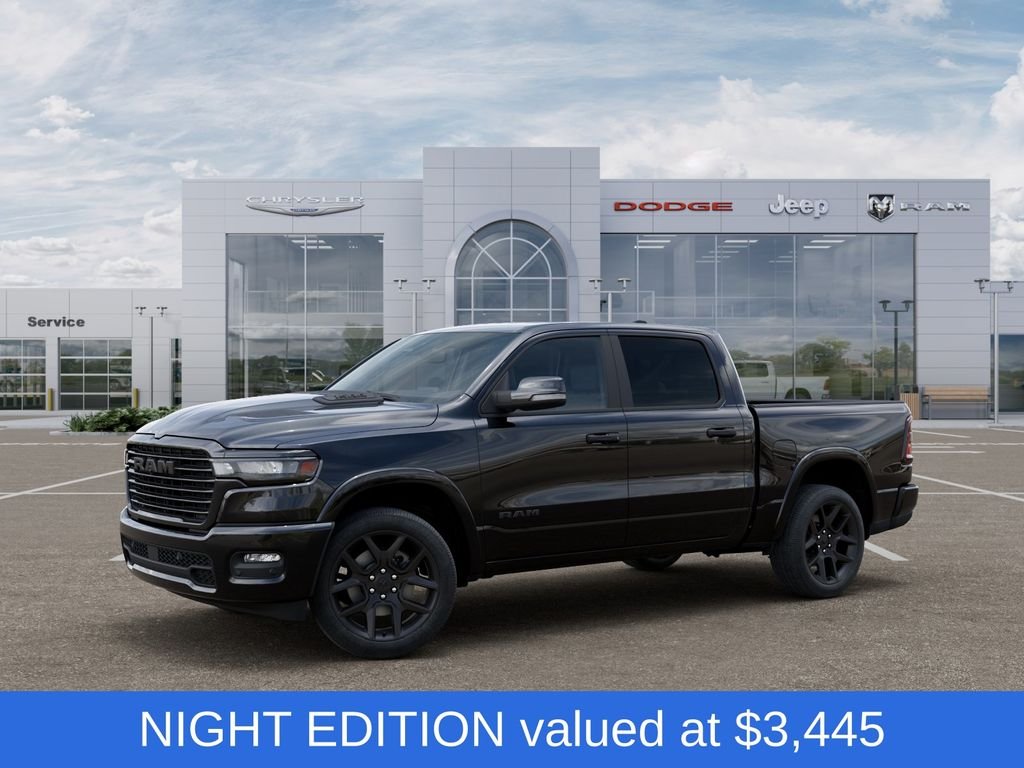 New 2026 Diamond Black Crystal Pearl-Coat Exterior Paint RAM Laramie image 2