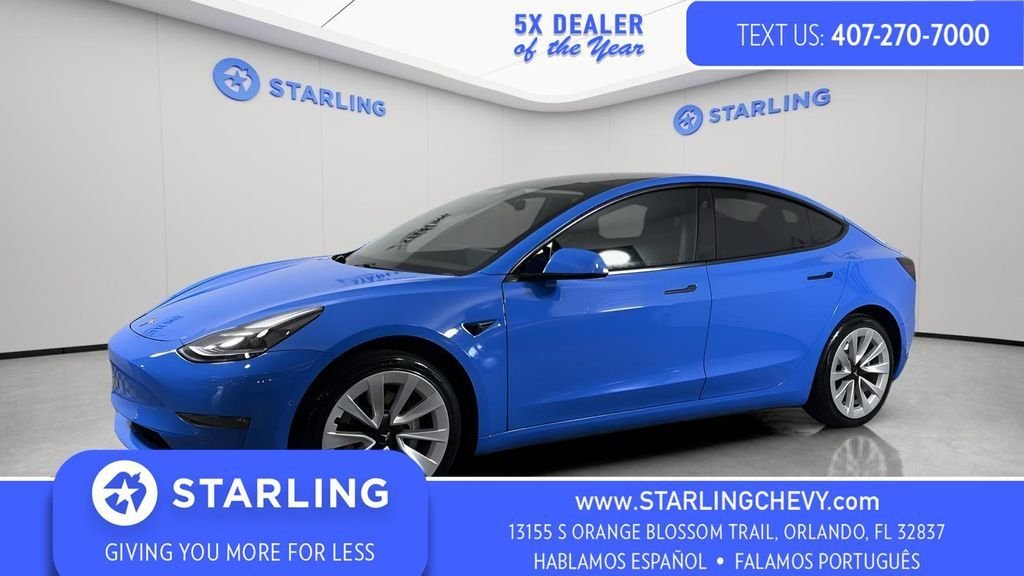 Used 2021 Tesla Model 3 Base with VIN 5YJ3E1EAXMF872151 for sale in Titusville, FL