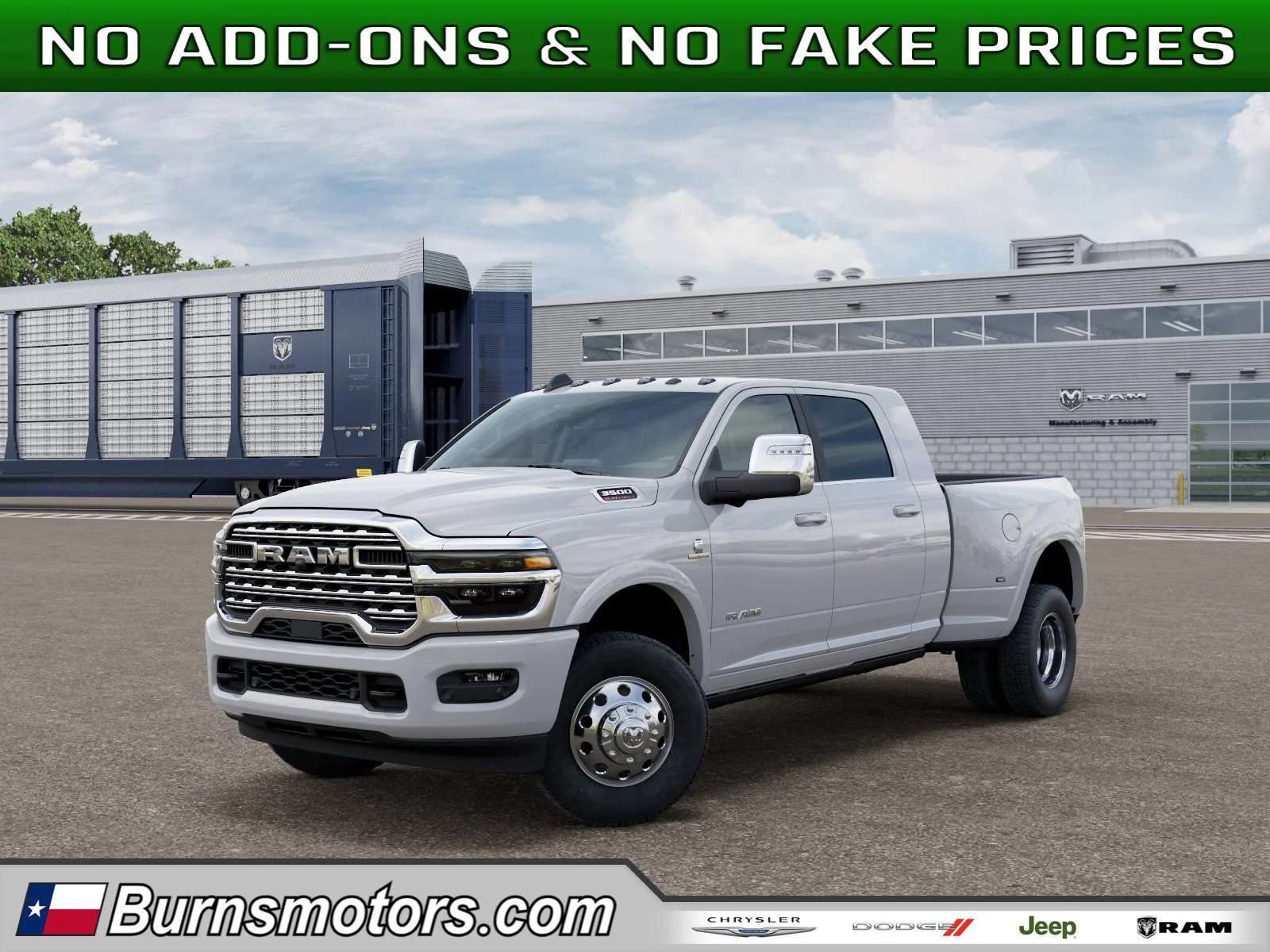 New 2026 Bright White Clear-Coat Exterior Paint RAM Longhorn Dually image 1