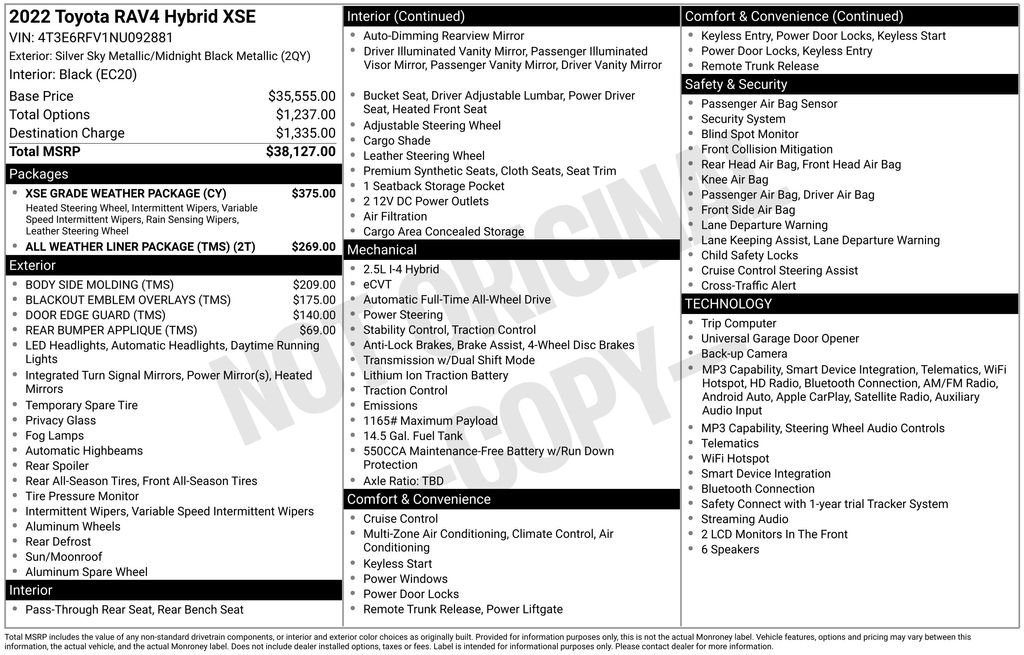 Used 2022 Midnight Black Metallic Toyota XSE image 22