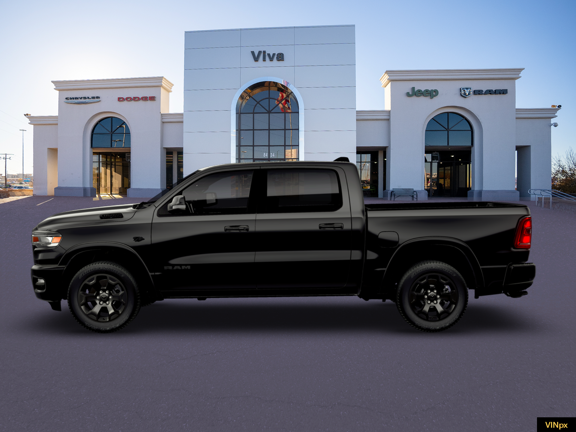 New 2026 Diamond Black Crystal Pearl-Coat Exterior Paint RAM Big Horn/Lone Star image 3