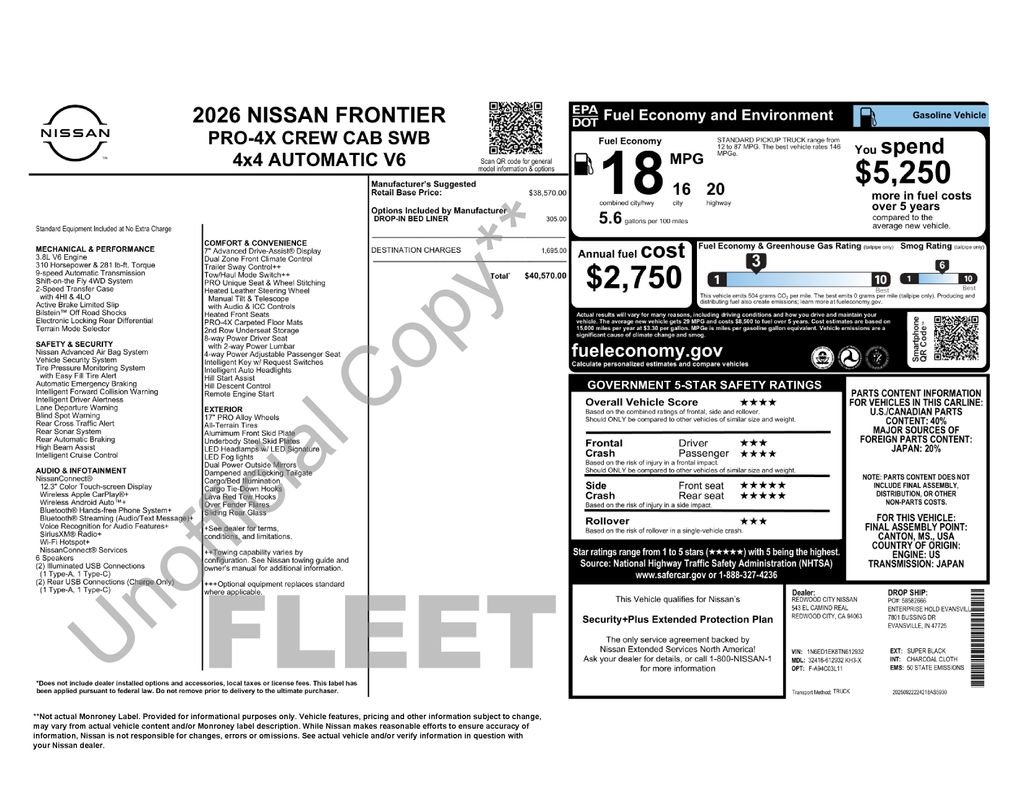Used 2026 Black Nissan PRO-4X image 2