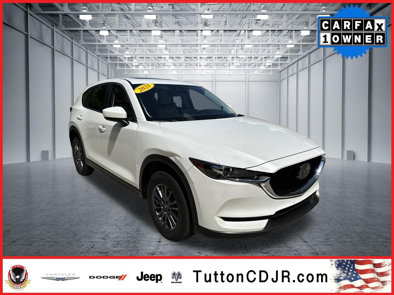 Used 2021 Snowflake White Pearl Mica Mazda Touring image 1