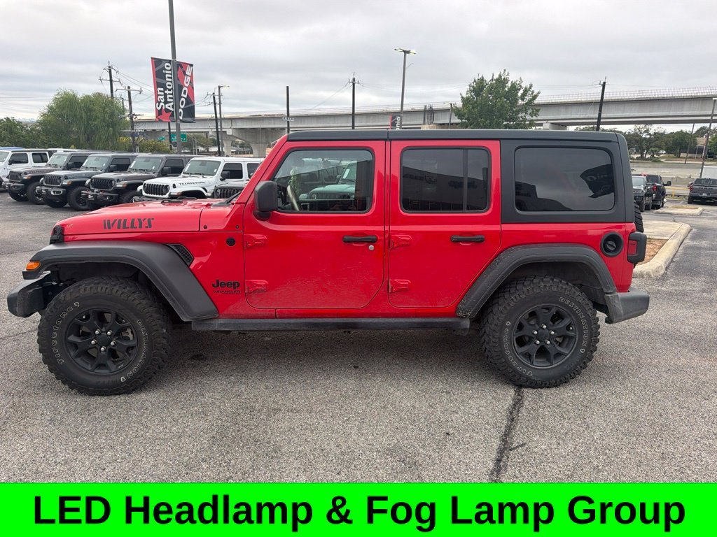 Used 2021 Red Jeep Unlimited Willys image 4