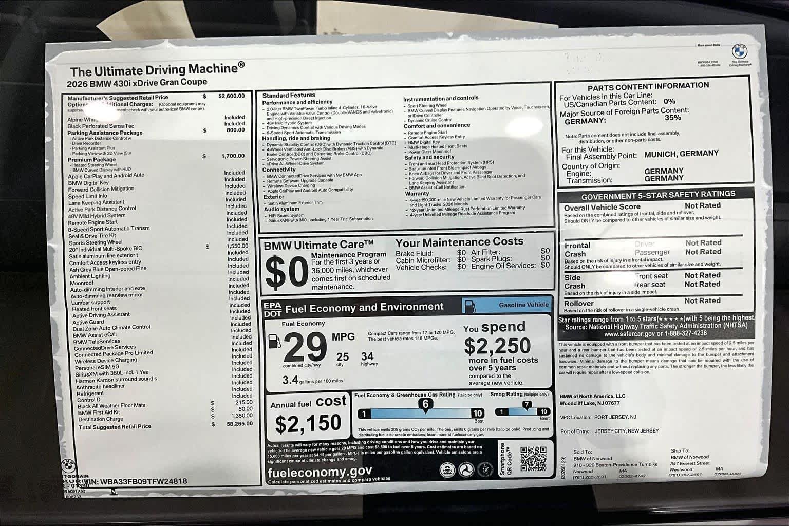 New 2026 Alpine White BMW 430i xDrive image 18