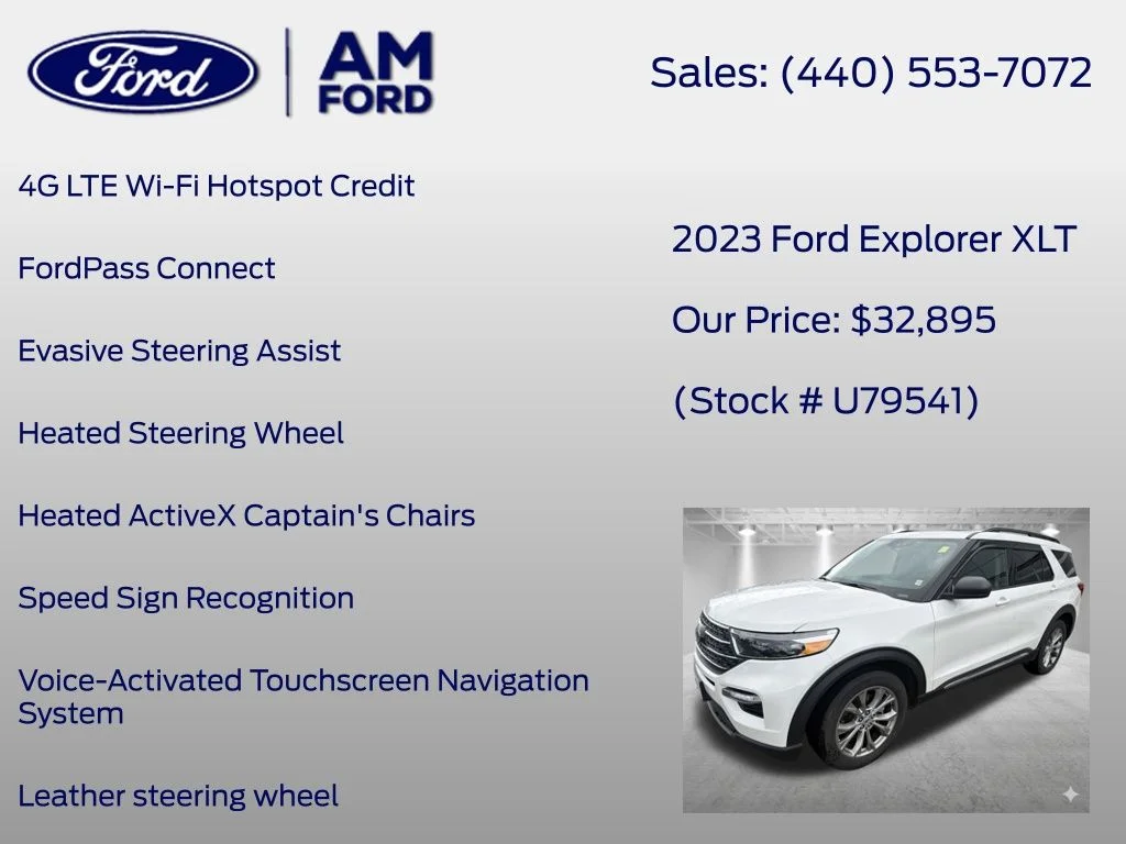 Certified Used 2023 White Metallic Ford XLT image 32