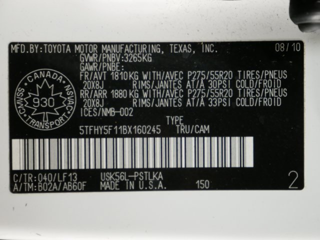 Used 2011 Super White Toyota Crew Cab Limited image 34