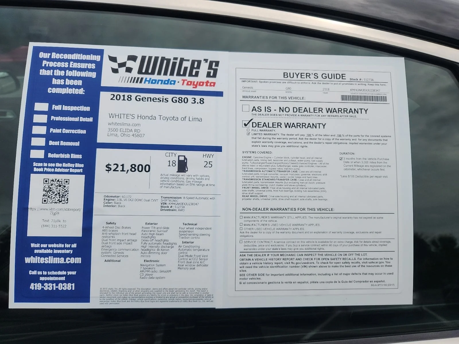 Used 2018 Black Genesis 3.8 image 13