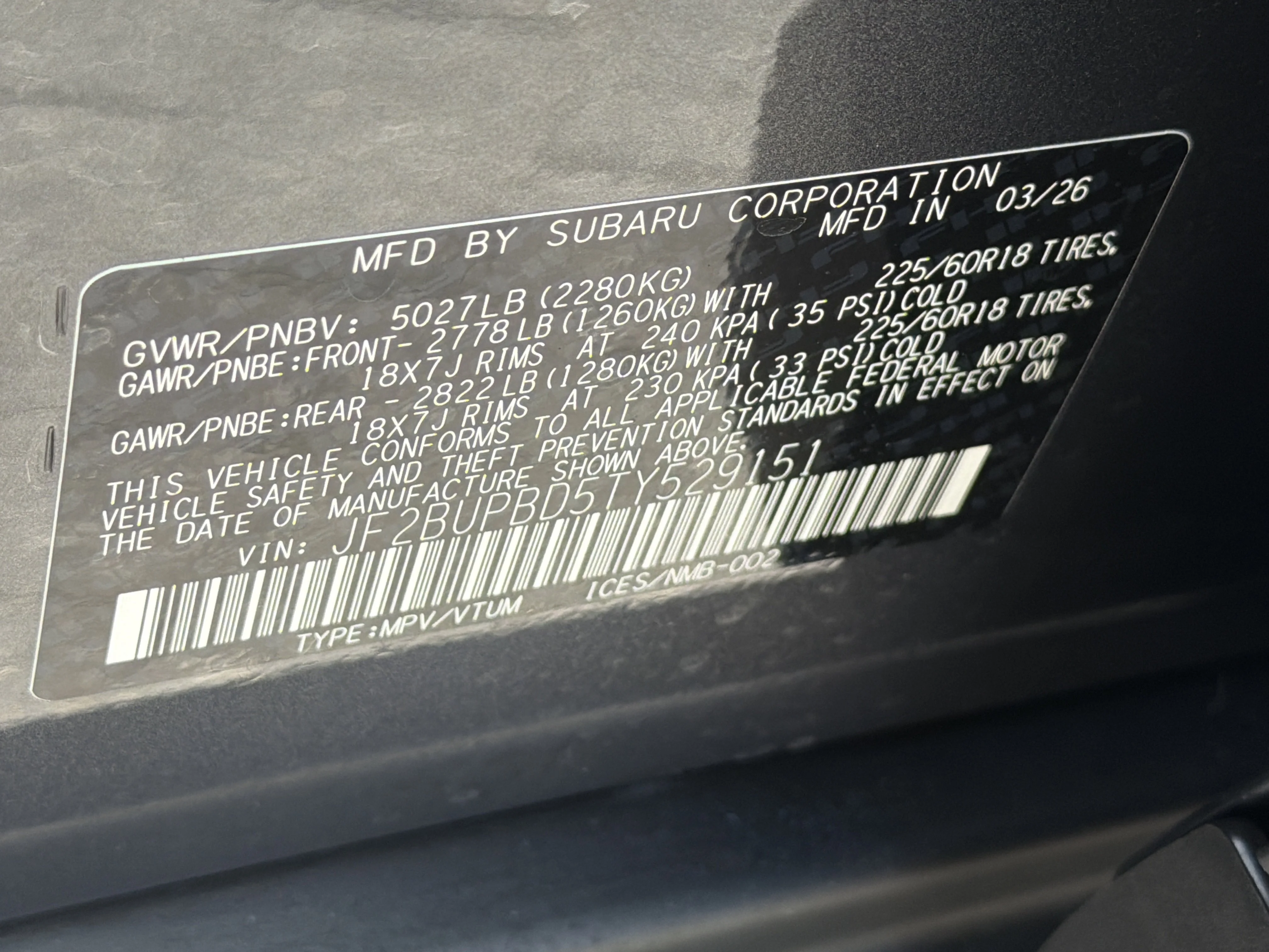 New 2026 MAGNETITE GRAY METALLIC Subaru Premium image 33