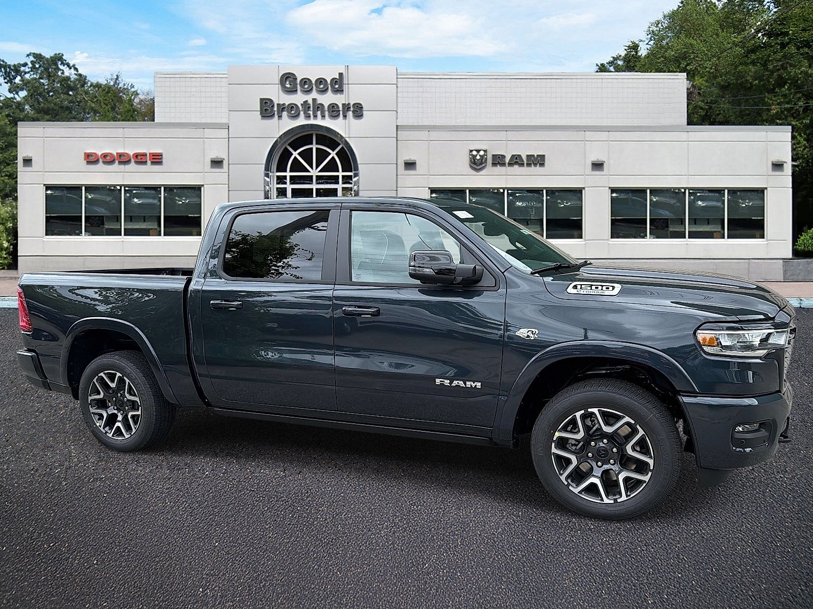 New 2027 Forged Blue Metallic Exterior Paint RAM Laramie Crew Cab 4x4 5