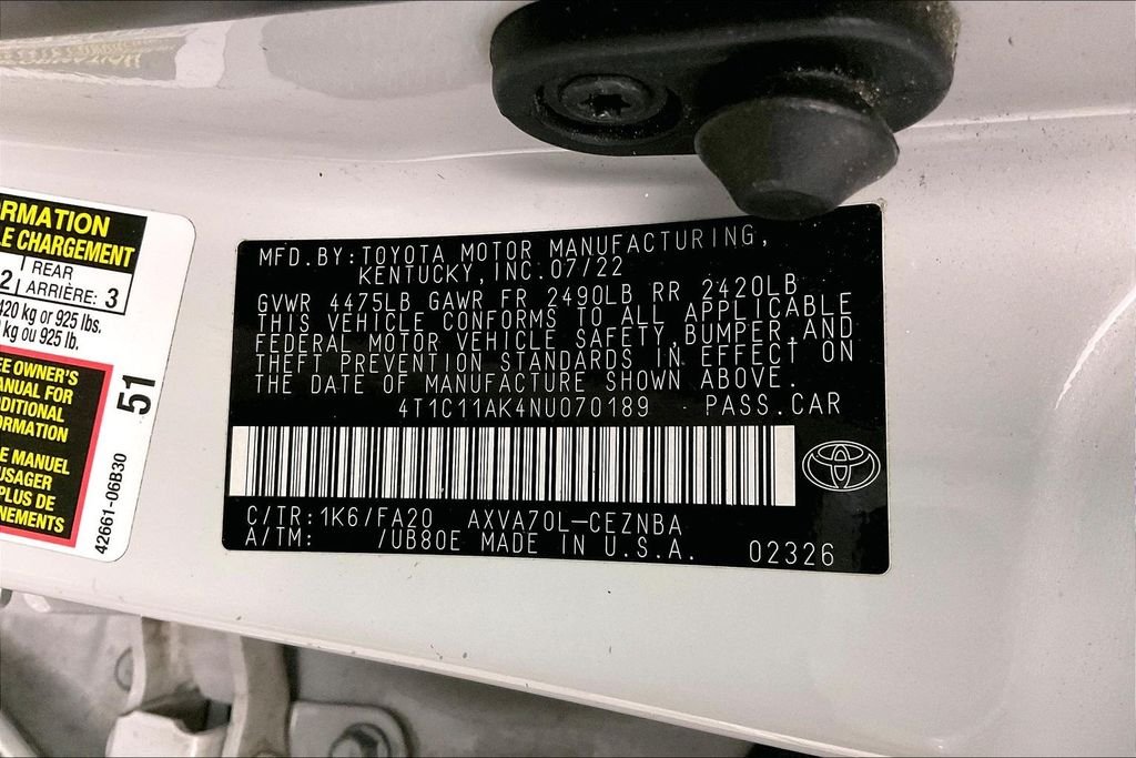 Used 2022 White Toyota LE image 39