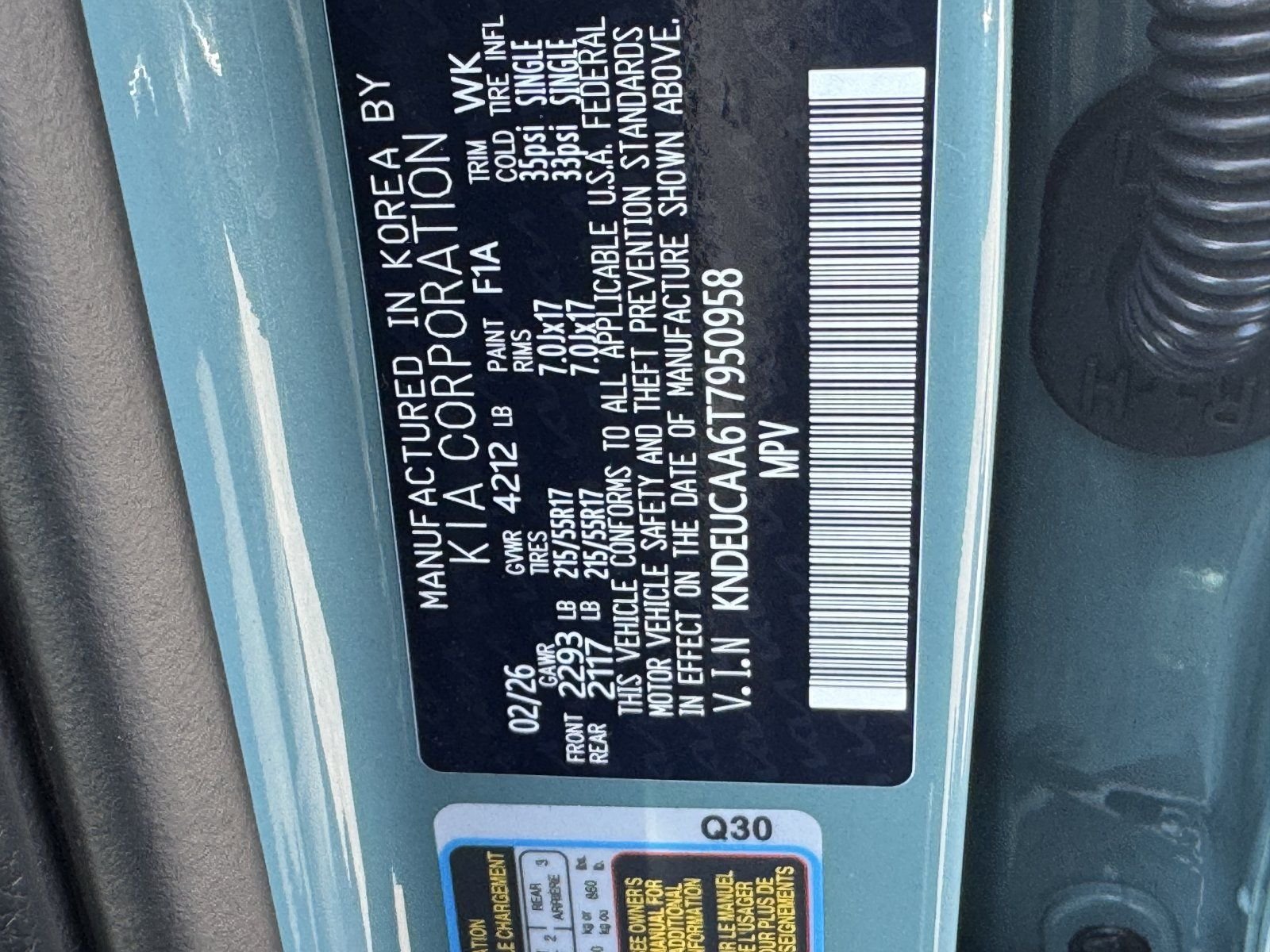 New 2026 Pluton Blue / Black Roof Kia S image 34